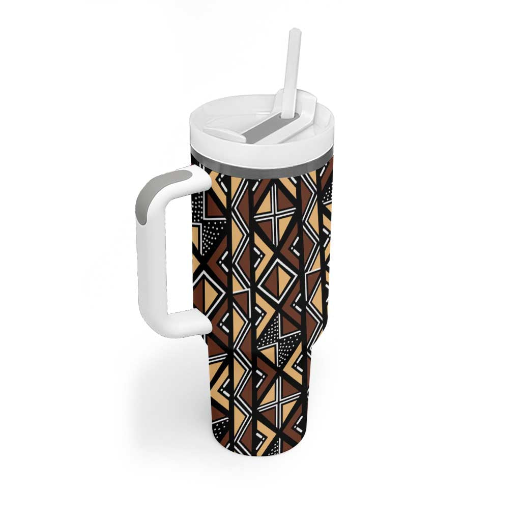 Mali Mud Cloth Legacy Tumbler With Handle African Tribal Pattern - African Pride