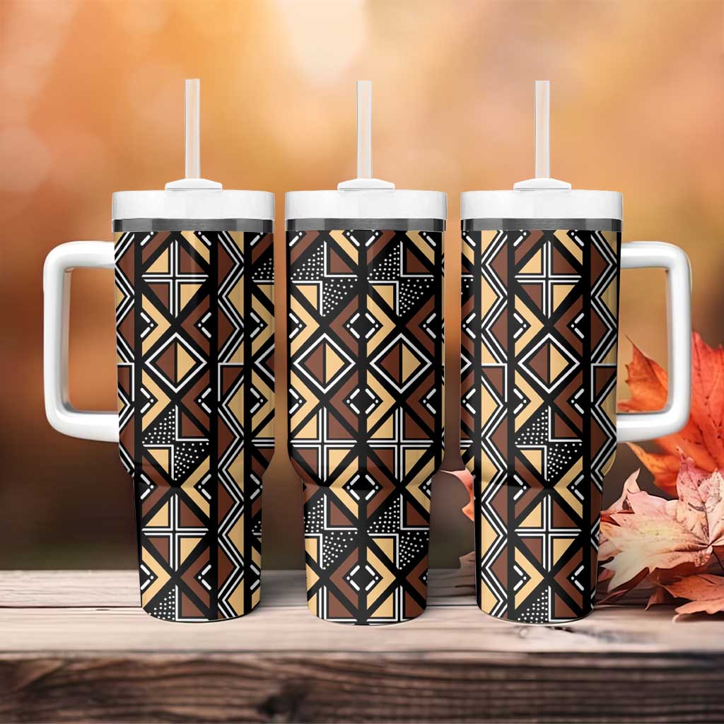 Mali Mud Cloth Legacy Tumbler With Handle African Tribal Pattern - African Pride