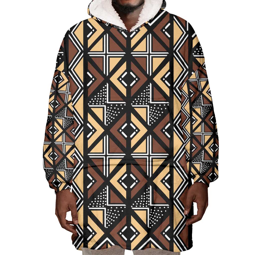 Mali Mud Cloth Legacy Wearable Blanket Hoodie African Tribal Pattern - African Pride