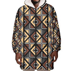 Mali Mud Cloth Legacy Wearable Blanket Hoodie African Tribal Pattern - African Pride