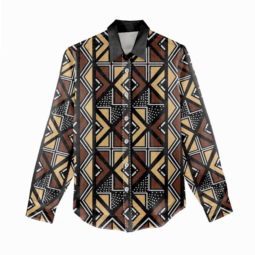 Mali Mud Cloth Legacy Women Casual Shirt African Tribal Pattern - African Pride