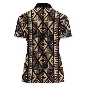 Mali Mud Cloth Legacy Women Polo Shirt African Tribal Pattern - African Pride