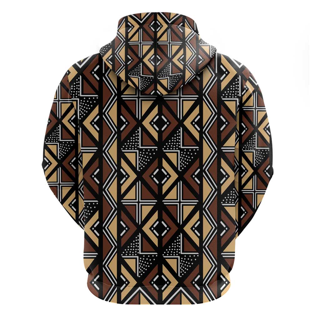 Mali Mud Cloth Legacy Zip Hoodie African Tribal Pattern - African Pride