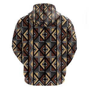 Mali Mud Cloth Legacy Zip Hoodie African Tribal Pattern - African Pride