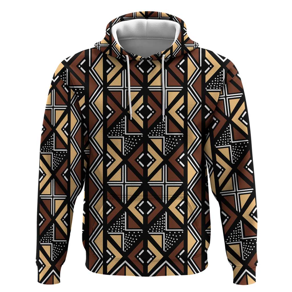 Mali Mud Cloth Legacy Zip Hoodie African Tribal Pattern - African Pride