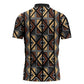 Mali Mud Cloth Legacy Pattern Zipper Polo Shirt Ethnic Geometry Style