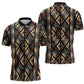 Mali Mud Cloth Legacy Pattern Zipper Polo Shirt Ethnic Geometry Style
