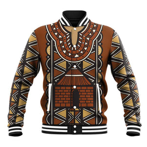 Mali Mud Cloth Village Legacy Baseball Jacket African Tribal Pattern - African Pride