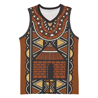 Mali Mud Cloth Village Legacy Basketball Jersey African Tribal Pattern LT15