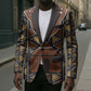 Mali Mud Cloth African Village Blazer Ethnic Geometry Style