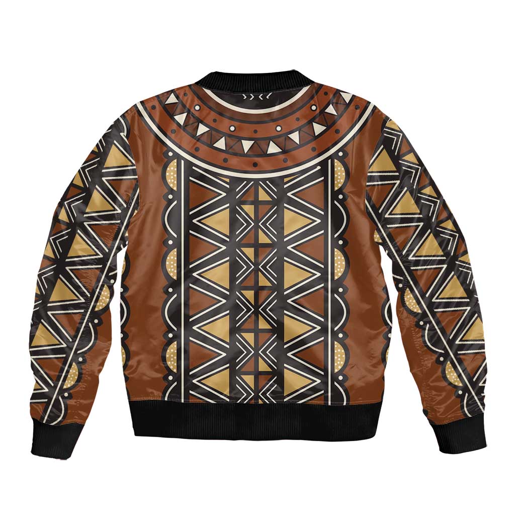 Mali Mud Cloth Village Legacy Bomber Jacket African Tribal Pattern - African Pride