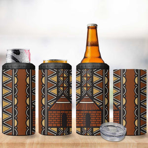 Mali Mud Cloth Village Legacy 4 in 1 Can Cooler Tumbler African Tribal Pattern - African Pride