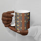Mali Mud Cloth African Village Ceramic Mug Ethnic Geometry Style