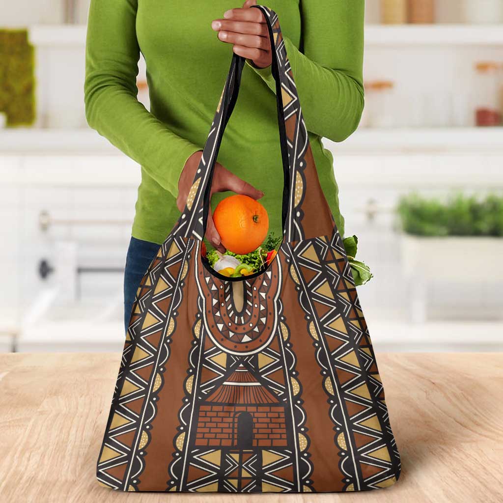 Mali Mud Cloth Village Legacy Grocery Bag African Tribal Pattern - African Pride