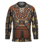 Mali Mud Cloth African Village Hockey Jersey Ethnic Geometry Style