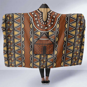 Mali Mud Cloth Village Legacy Hooded Blanket African Tribal Pattern - African Pride