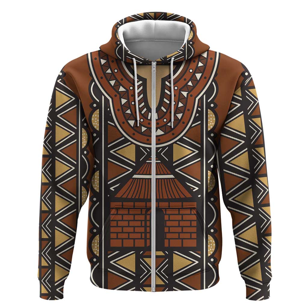 Mali Mud Cloth Village Legacy Hoodie African Tribal Pattern - African Pride