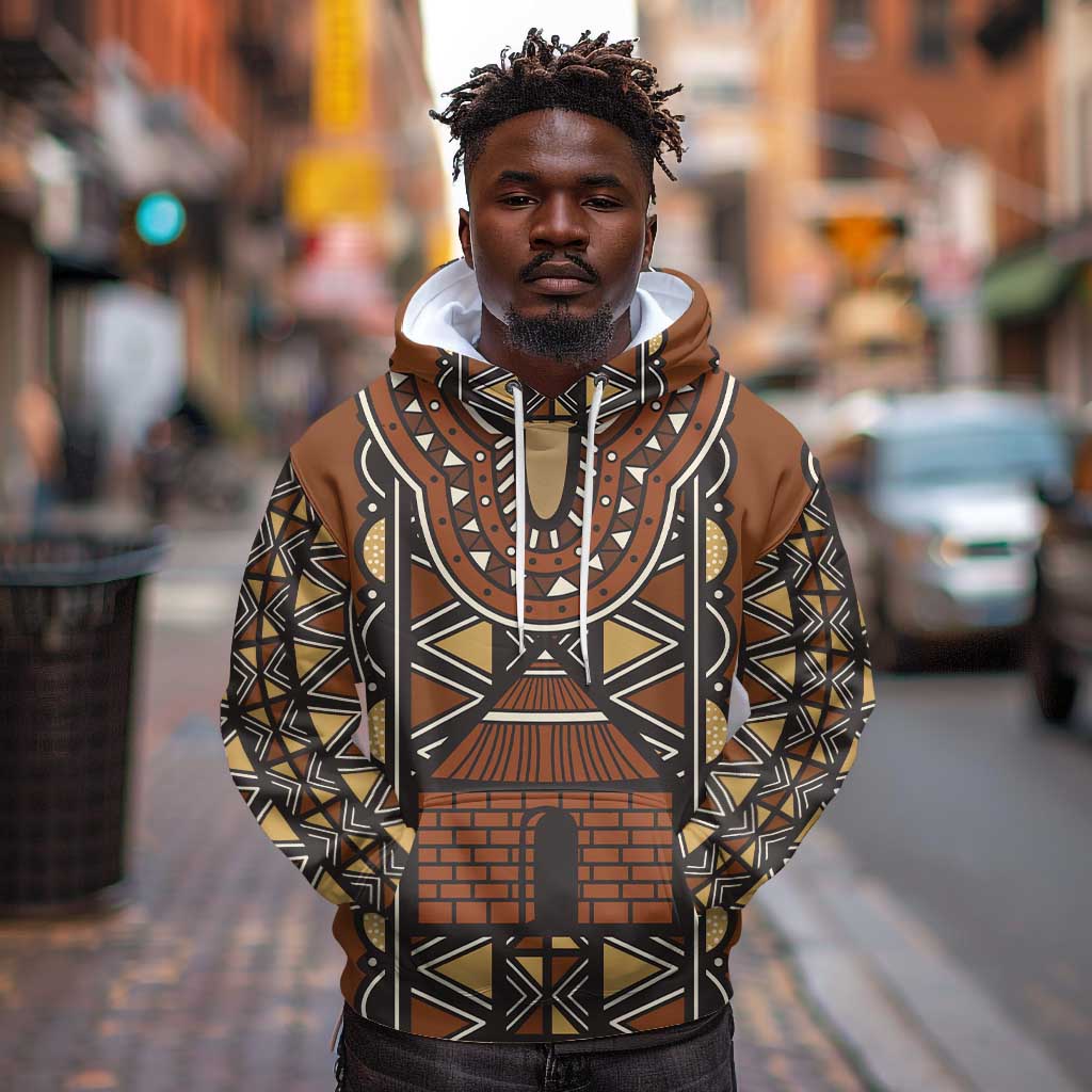 Mali Mud Cloth Village Legacy Hoodie African Tribal Pattern - African Pride