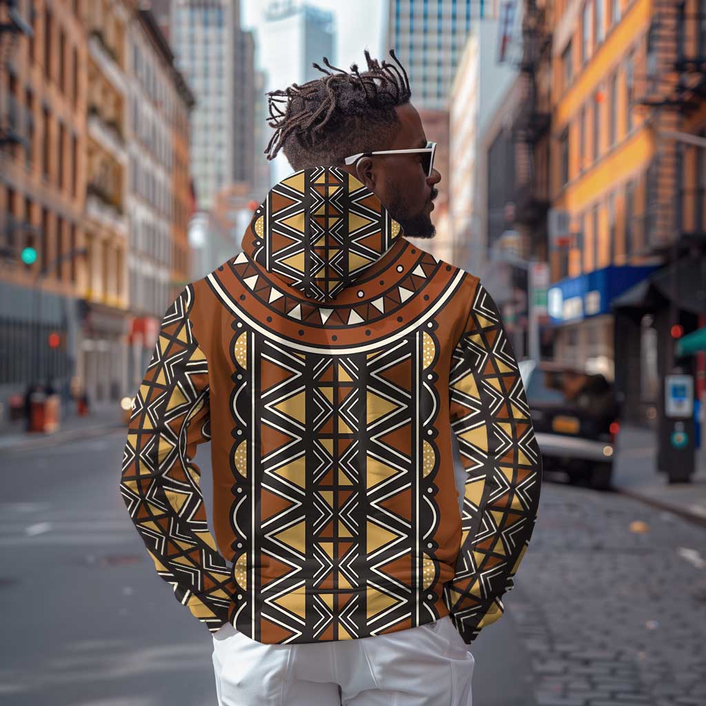 Mali Mud Cloth Village Legacy Hoodie African Tribal Pattern - African Pride