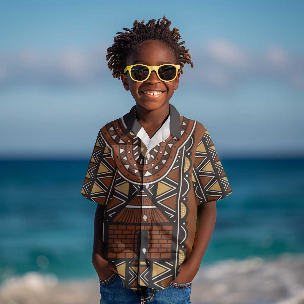 Mali Mud Cloth Village Legacy Kid Hawaiian Shirt African Tribal Pattern - African Pride