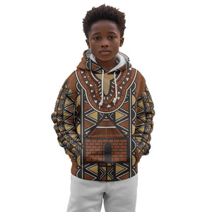 Mali Mud Cloth Village Legacy Kid Hoodie African Tribal Pattern - African Pride