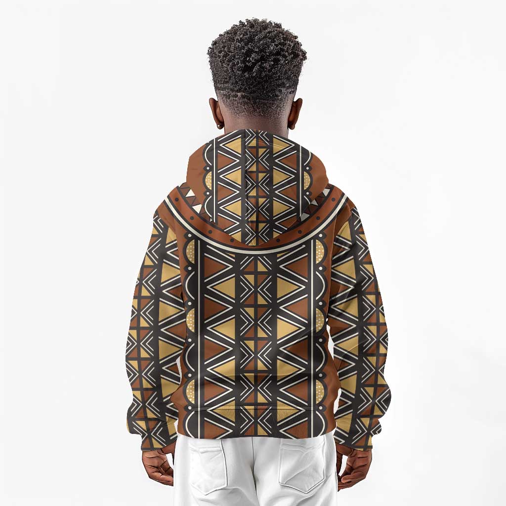 Mali Mud Cloth Village Legacy Kid Hoodie African Tribal Pattern - African Pride