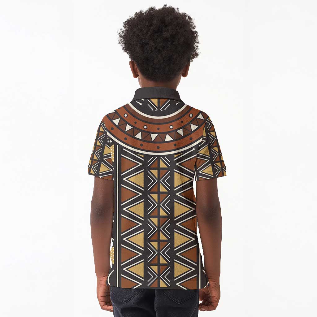 Mali Mud Cloth Village Legacy Kid Polo Shirt African Tribal Pattern - African Pride