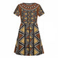 Mali Mud Cloth Village Legacy Kid Short Sleeve Dress African Tribal Pattern - African Pride