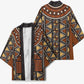 Mali Mud Cloth African Village Kimono Ethnic Geometry Style