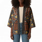 Mali Mud Cloth African Village Kimono Ethnic Geometry Style