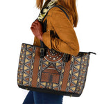 Mali Mud Cloth Village Legacy Leather Tote Bag African Tribal Pattern - African Pride