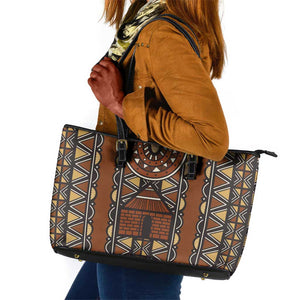 Mali Mud Cloth Village Legacy Leather Tote Bag African Tribal Pattern - African Pride
