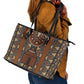 Mali Mud Cloth Village Legacy Leather Tote Bag African Tribal Pattern - African Pride