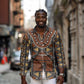 Mali Mud Cloth Village Legacy Long Sleeve Button Shirt African Tribal Pattern - African Pride