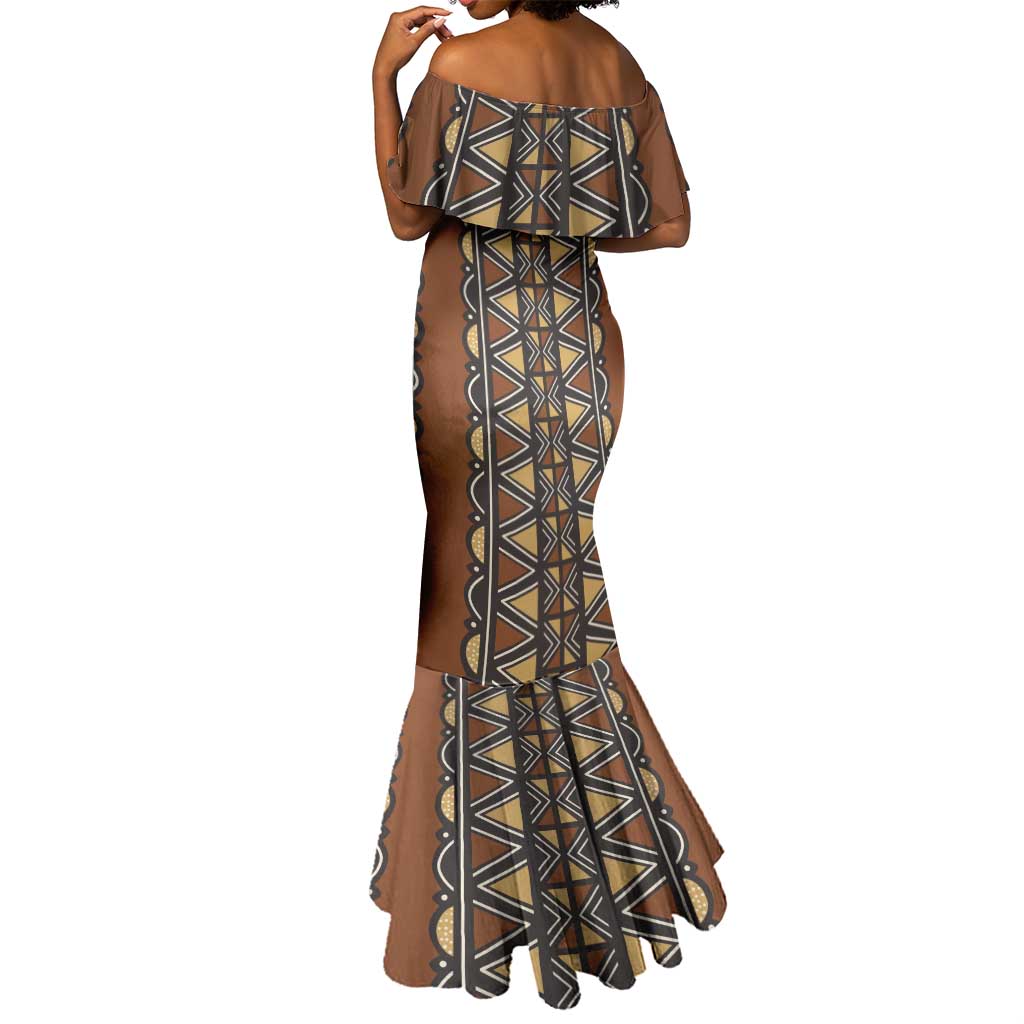 Mali Mud Cloth Village Legacy Mermaid Dress African Tribal Pattern - African Pride