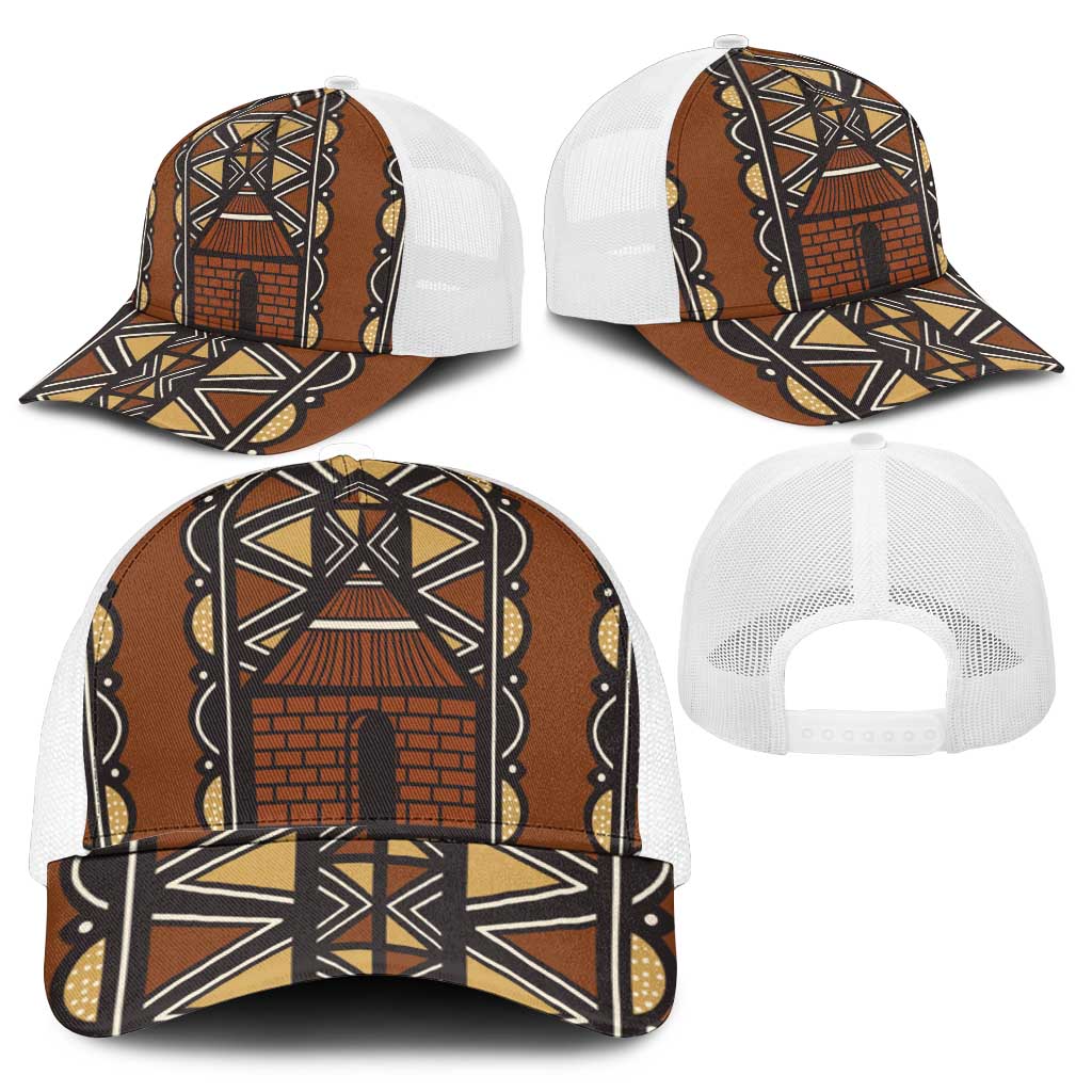 Mali Mud Cloth Village Legacy Mesh Trucker Cap African Tribal Pattern - African Pride