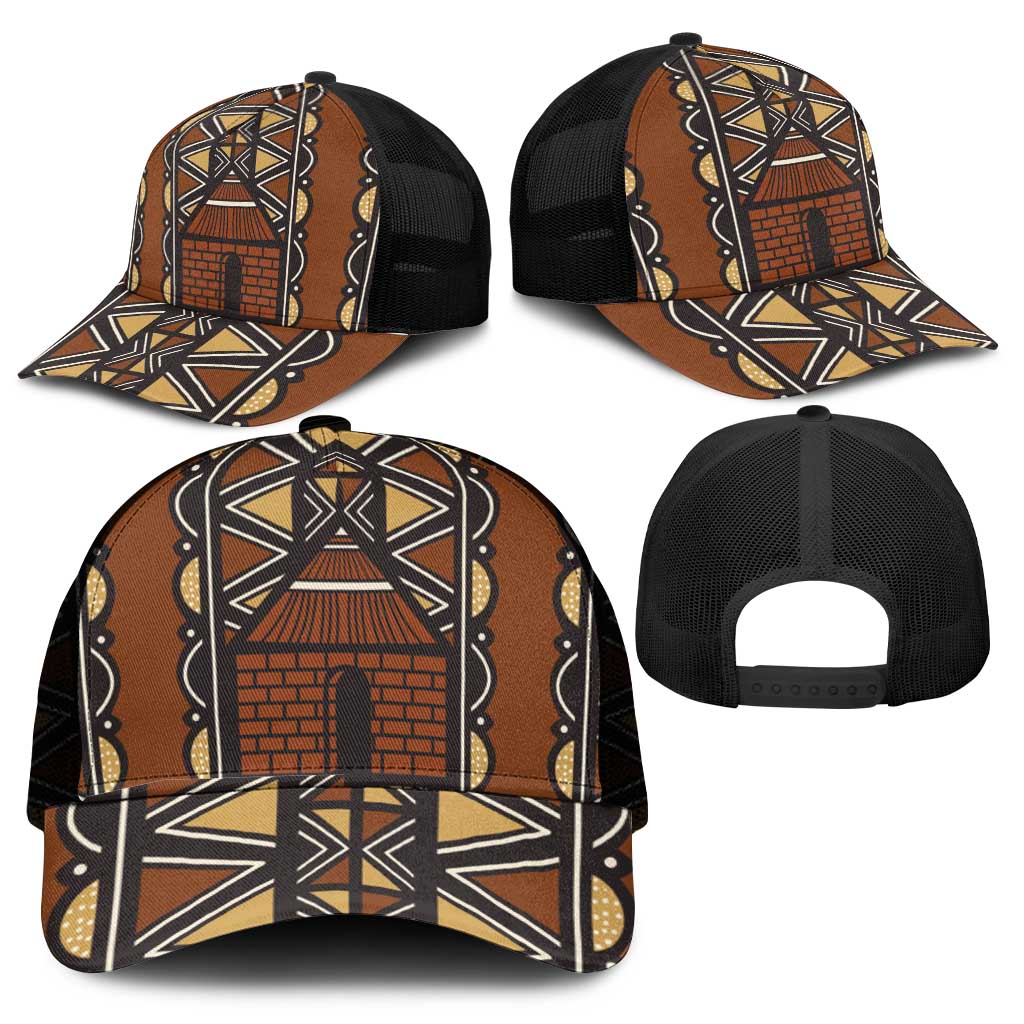 Mali Mud Cloth Village Legacy Mesh Trucker Cap African Tribal Pattern - African Pride