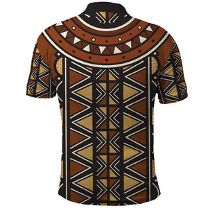 Mali Mud Cloth Village Legacy Polo Shirt African Tribal Pattern - African Pride