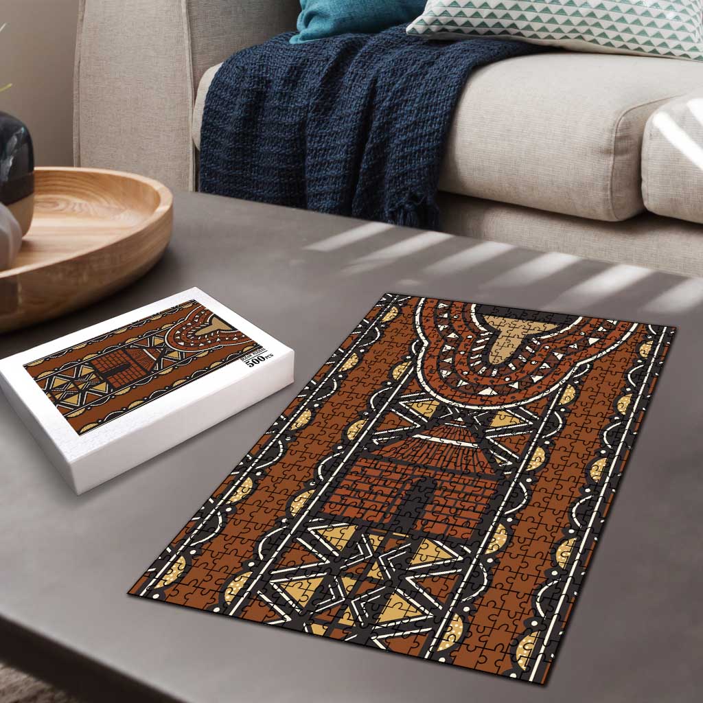 Mali Mud Cloth African Village Puzzle Ethnic Geometry Style