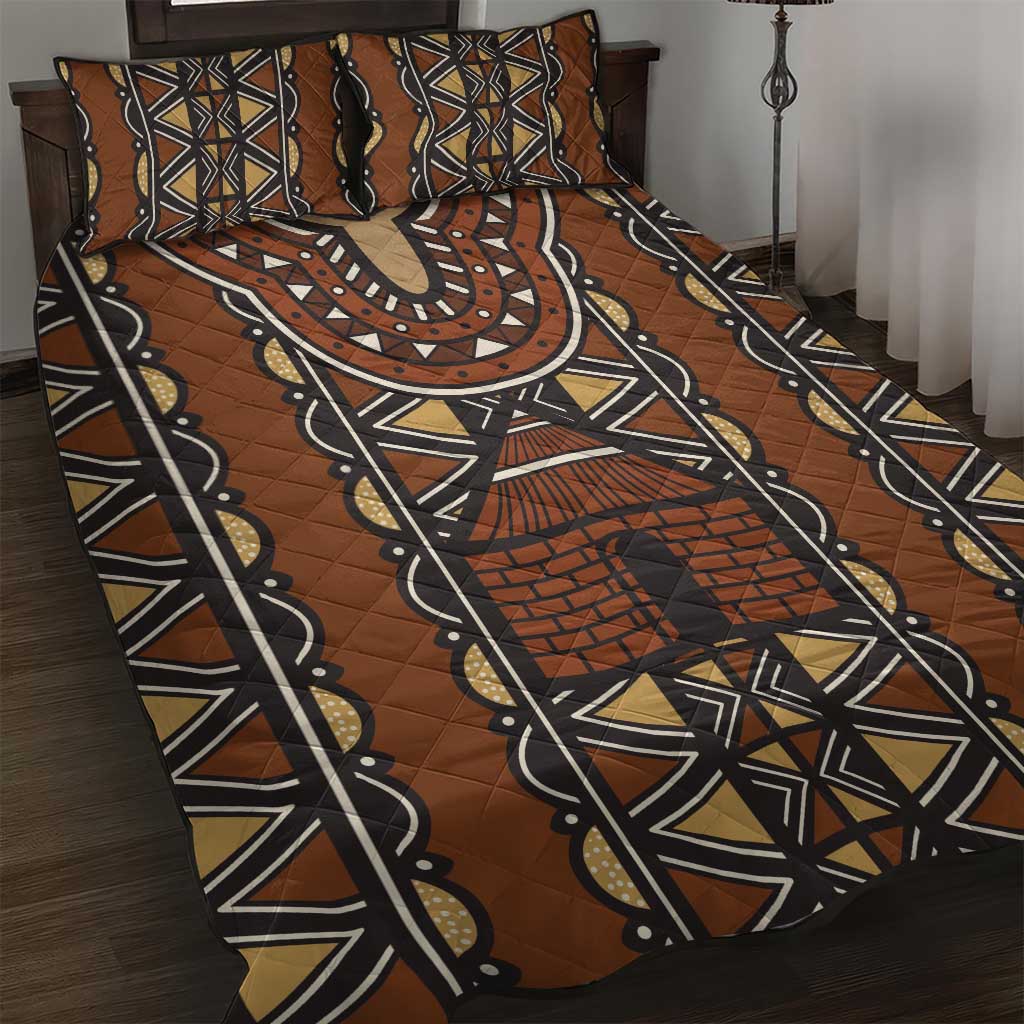 Mali Mud Cloth Village Legacy Quilt Bed Set African Tribal Pattern - African Pride