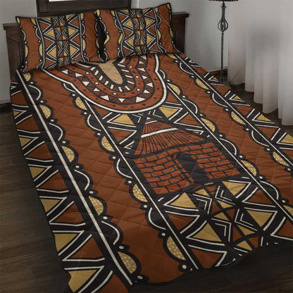 Mali Mud Cloth Village Legacy Quilt Bed Set African Tribal Pattern - African Pride