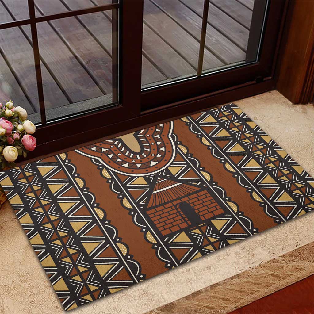 Mali Mud Cloth Village Legacy Rubber Doormat African Tribal Pattern - African Pride
