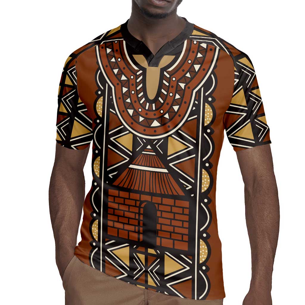 Mali Mud Cloth Village Legacy Rugby Jersey African Tribal Pattern - African Pride