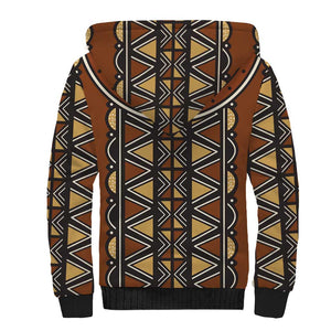 Mali Mud Cloth Village Legacy Sherpa Hoodie African Tribal Pattern - African Pride