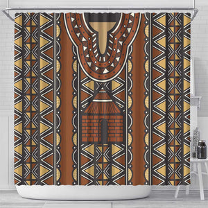 Mali Mud Cloth Village Legacy Shower Curtain African Tribal Pattern - African Pride