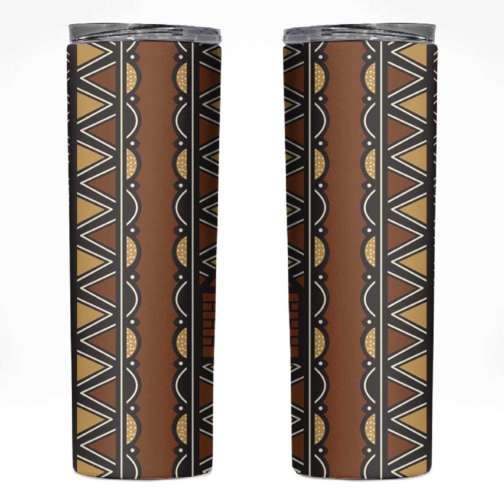 Mali Mud Cloth Village Legacy Skinny Tumbler African Tribal Pattern - African Pride