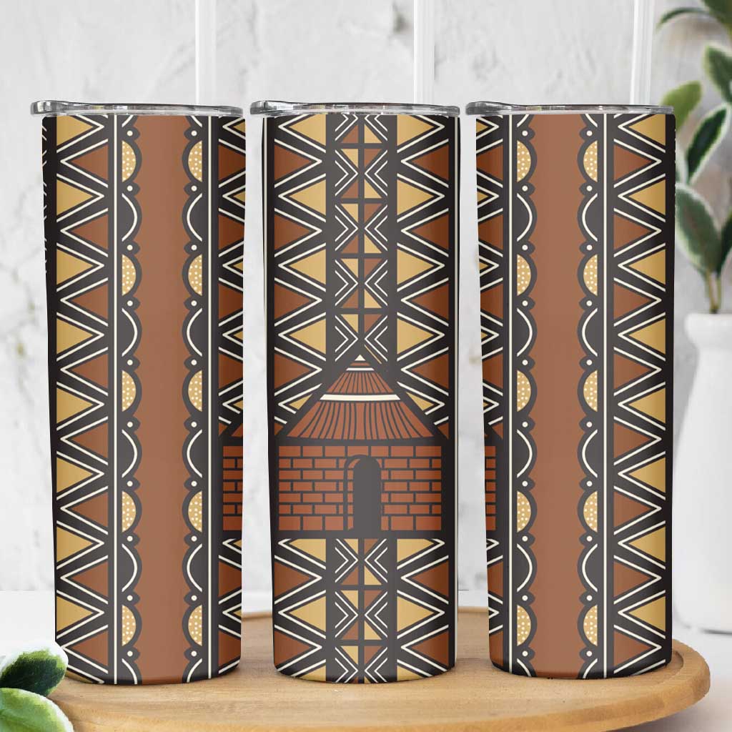 Mali Mud Cloth Village Legacy Skinny Tumbler African Tribal Pattern - African Pride