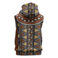Mali Mud Cloth Village Legacy Sleeveless Hoodie African Tribal Pattern - African Pride