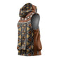 Mali Mud Cloth Village Legacy Sleeveless Hoodie African Tribal Pattern - African Pride