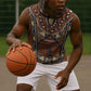 Mali Mud Cloth Village Legacy Sleeveless Hoodie African Tribal Pattern - African Pride